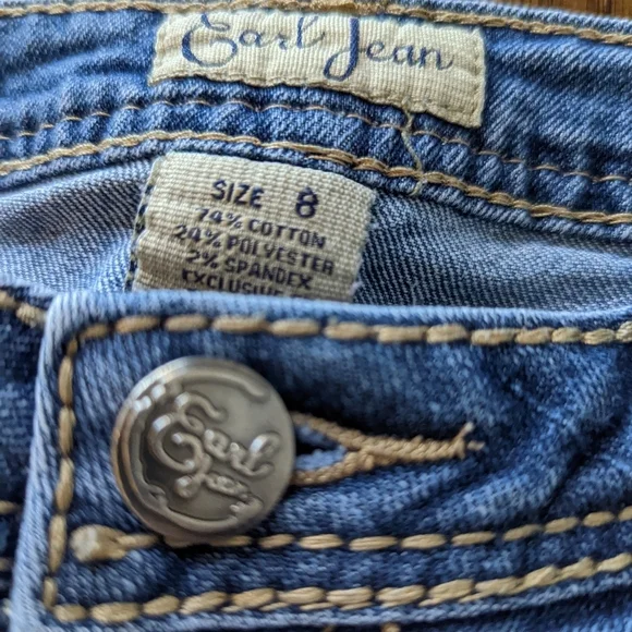 Earl Jeans women's cropped embellishment embroidered size 8 - Picture 2 of 10